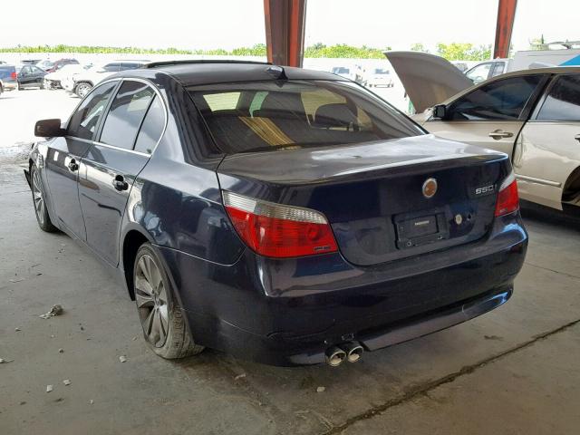 WBANB53557CP06259 - 2007 BMW 550 I BLUE photo 3