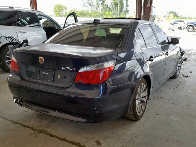 WBANB53557CP06259 - 2007 BMW 550 I BLUE photo 4