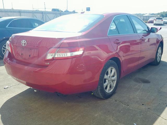 4T4BF3EK8BR128728 - 2011 TOYOTA CAMRY BASE RED photo 4