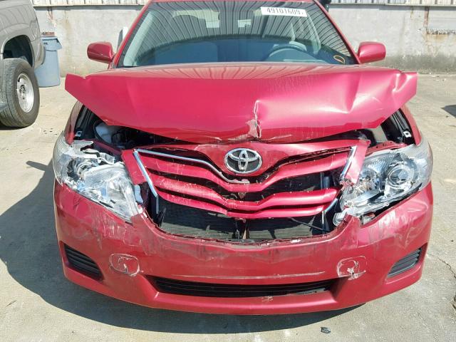 4T4BF3EK8BR128728 - 2011 TOYOTA CAMRY BASE RED photo 7