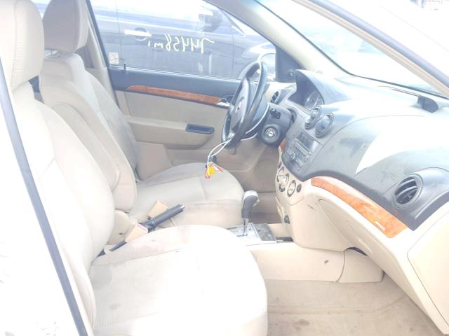 KL1TD66E19B680605 - 2009 CHEVROLET AVEO LS WHITE photo 5