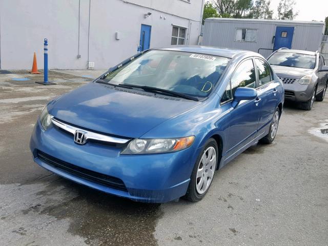 1HGFA16536L119282 - 2006 HONDA CIVIC LX BLUE photo 2