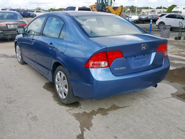 1HGFA16536L119282 - 2006 HONDA CIVIC LX BLUE photo 3