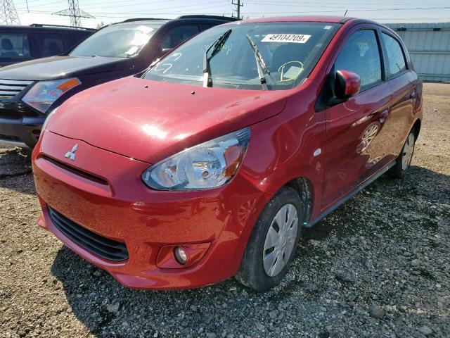 ML32A3HJ2FH030912 - 2015 MITSUBISHI MIRAGE DE RED photo 2