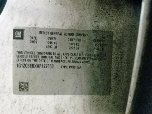 1G1ZC5EBXAF127660 - 2010 CHEVROLET MALIBU 1LT 白色 照片 10