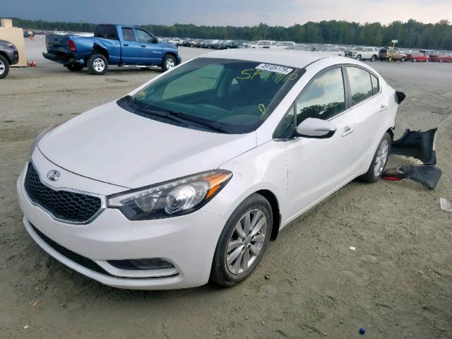 KNAFX4A89E5104222 - 2014 KIA FORTE EX WHITE photo 2