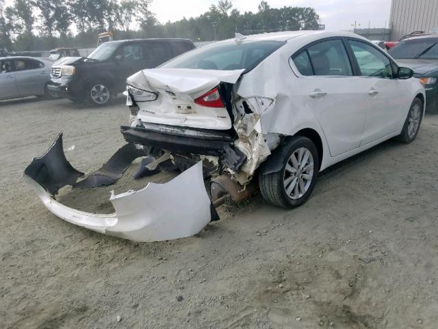 KNAFX4A89E5104222 - 2014 KIA FORTE EX WHITE photo 4