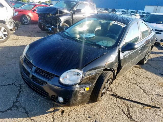 1B3ES56C15D237466 - 2005 DODGE NEON SXT BLACK photo 2