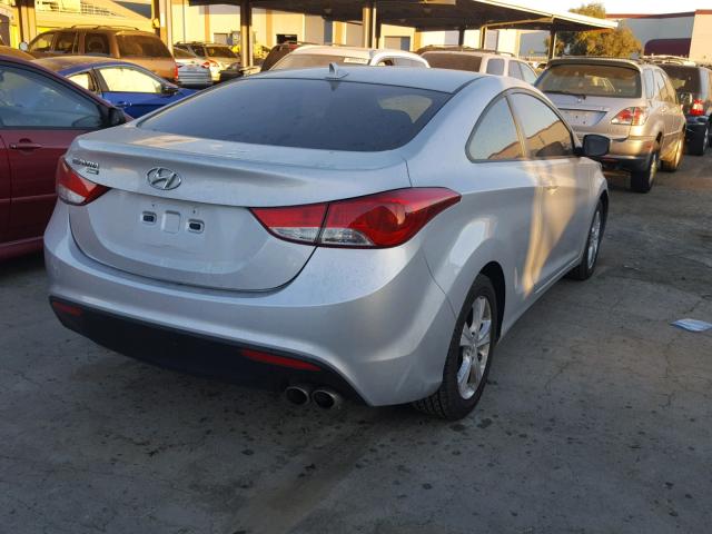 KMHDH6AE3DU001516 - 2013 HYUNDAI ELANTRA CO SILVER photo 4