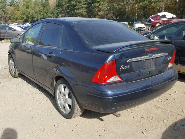 1FAFP38302W105486 - 2002 FORD FOCUS ZTS BLUE photo 3