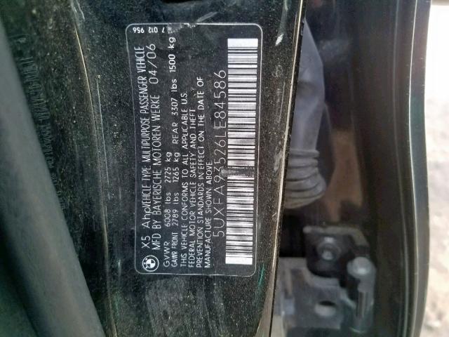 5UXFA93526LE84586 - 2006 BMW X5 4.8IS BLACK photo 10