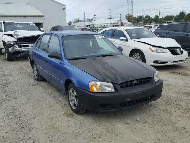 KMHCG45C12U361991 - 2002 HYUNDAI ACCENT GL BLUE photo 1