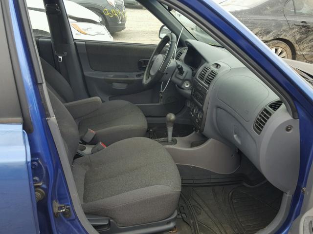 KMHCG45C12U361991 - 2002 HYUNDAI ACCENT GL BLUE photo 5