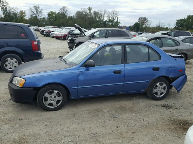 KMHCG45C12U361991 - 2002 HYUNDAI ACCENT GL BLUE photo 9