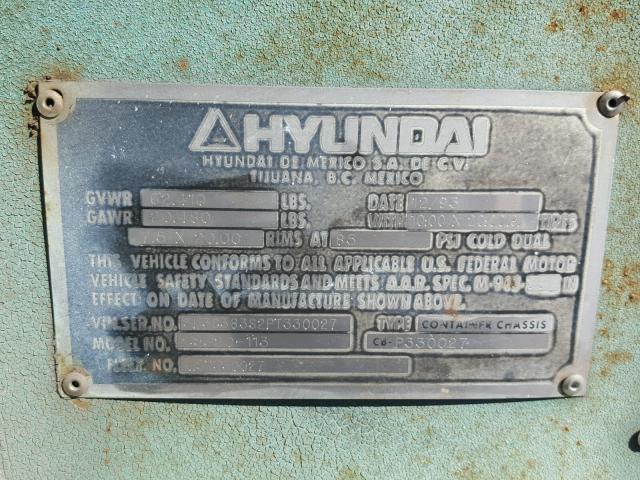 3H3C383S2PT330027 - 1993 HYUNDAI TRAILER GREEN photo 10