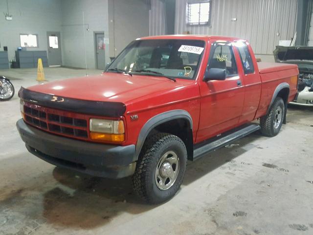 1B7GG23X0RW129364 - 1994 DODGE DAKOTA RED photo 2