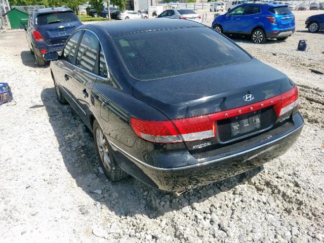 KMHFC46F97A177103 - 2007 HYUNDAI AZERA SE BLACK photo 3