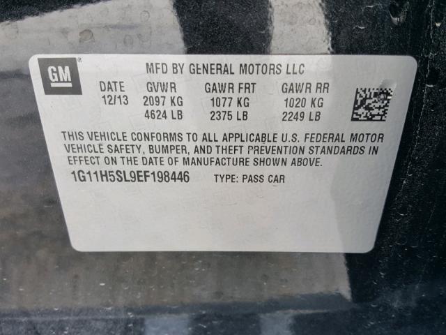 1G11H5SL9EF198446 - 2014 CHEVROLET MALIBU LTZ 石墨色 照片 10