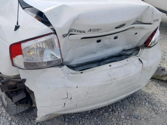 KNAFE121975476524 - 2007 KIA SPECTRA EX WHITE photo 9