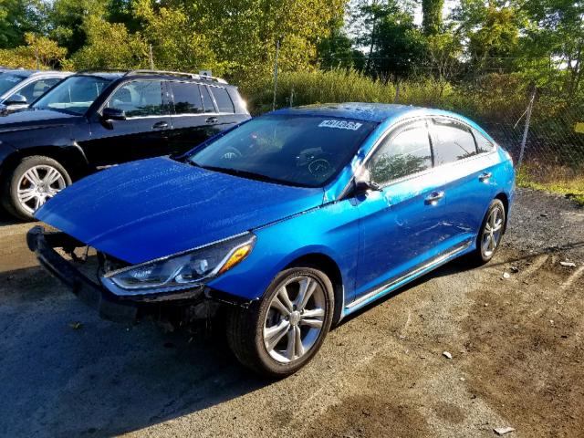 5NPE34AF0JH661040 - 2018 HYUNDAI SONATA SPO BLUE photo 2