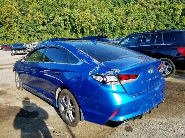 5NPE34AF0JH661040 - 2018 HYUNDAI SONATA SPO BLUE photo 3