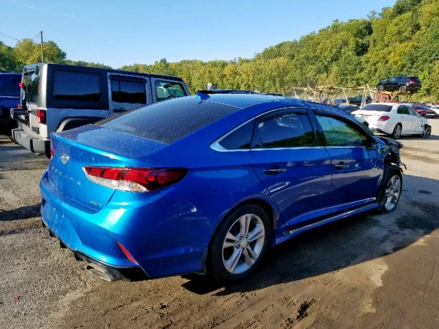 5NPE34AF0JH661040 - 2018 HYUNDAI SONATA SPO BLUE photo 4