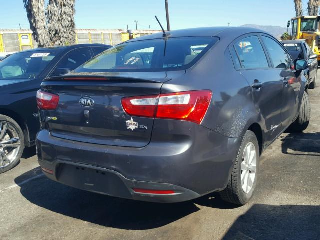 KNADN4A32D6239990 - 2013 KIA RIO EX GRAY photo 4