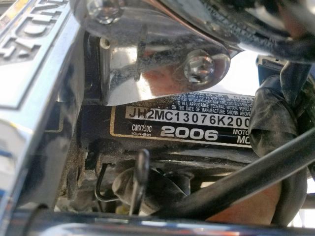 JH2MC13076K200825 - 2006 HONDA CMX250 C WHITE photo 10