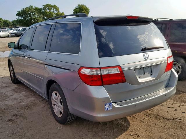 5FNRL38795B117814 - 2005 HONDA ODYSSEY EX BLUE photo 3