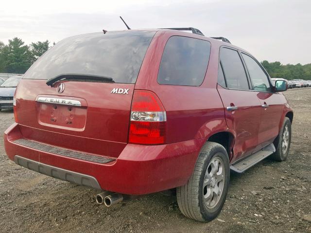 2HNYD186X2H516803 - 2002 ACURA MDX TOURIN RED photo 4