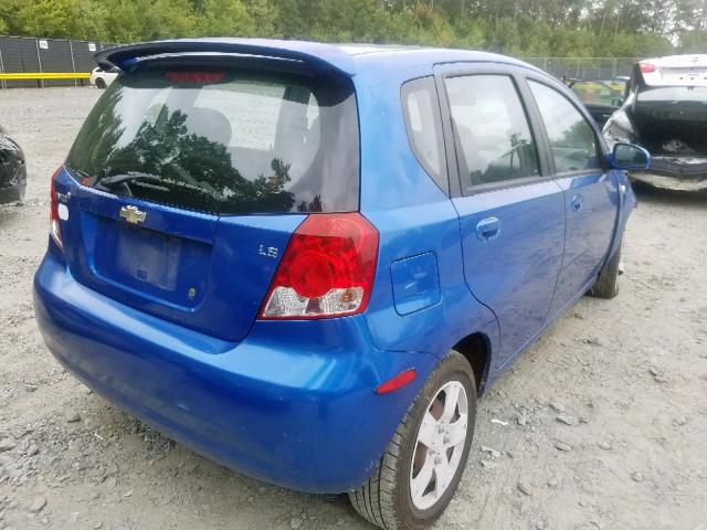 KL1TD66637B726389 - 2007 CHEVROLET AVEO BASE ლურჯი ფოტო 4