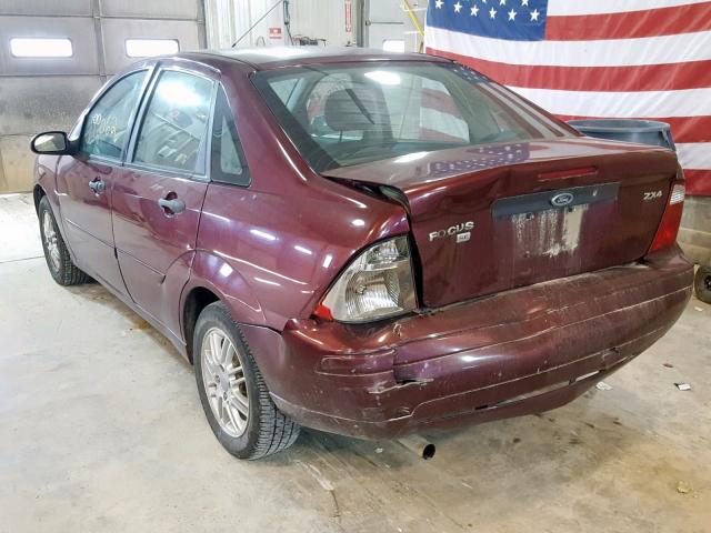 1FAFP34N06W197034 - 2006 FORD FOCUS ZX4 BURGUNDY photo 3