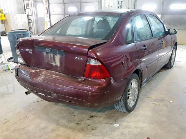 1FAFP34N06W197034 - 2006 FORD FOCUS ZX4 BURGUNDY photo 4