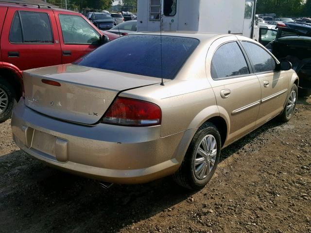 1C3EL46U81N694153 - 2001 CHRYSLER SEBRING LX GOLD photo 4