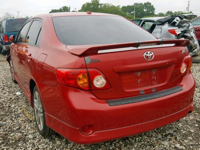 1NXBE40E39Z002064 - 2009 TOYOTA COROLLA XR 红色 照片 3