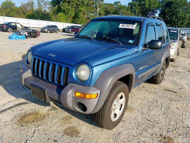 1J4GL48K63W634878 - 2003 JEEP LIBERTY SP BLUE photo 2