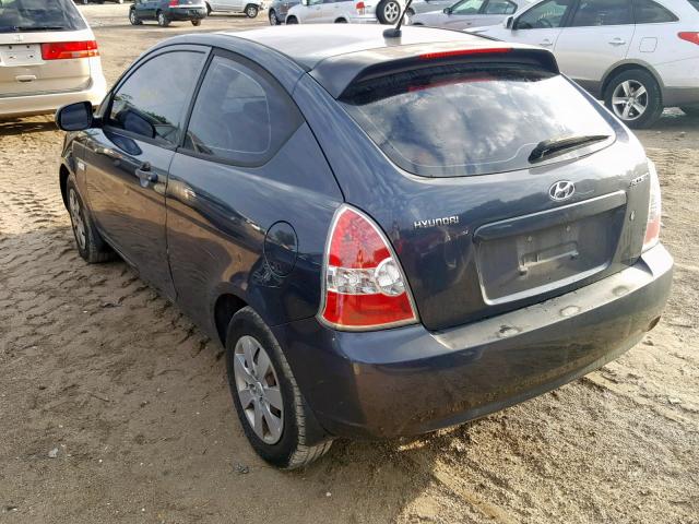 KMHCM3AC2AU165243 - 2010 HYUNDAI ACCENT BLU BLUE photo 3