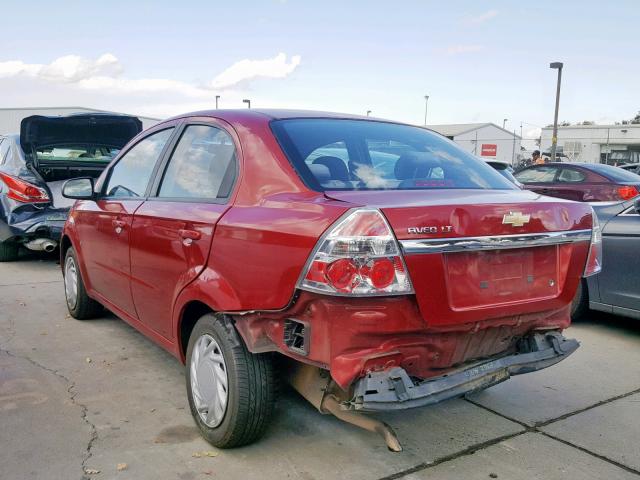 KL1TD56E99B334151 - 2009 CHEVROLET AVEO LS RED photo 3