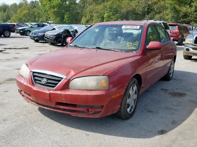 KMHDN46D24U922820 - 2004 HYUNDAI ELANTRA GL RED photo 2