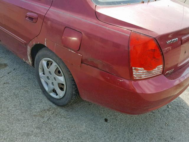 KMHDN46D24U922820 - 2004 HYUNDAI ELANTRA GL RED photo 9