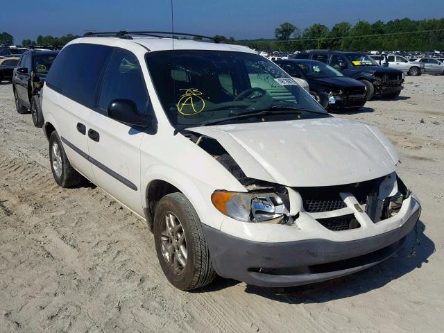 1B4GP25392B657814 - 2002 DODGE CARAVAN SE WHITE photo 1