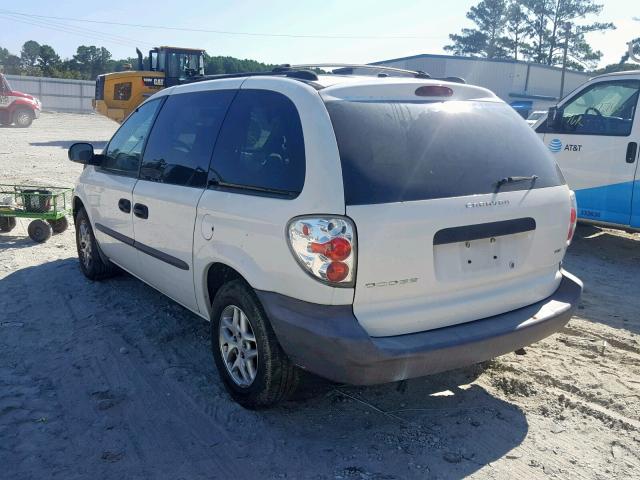 1B4GP25392B657814 - 2002 DODGE CARAVAN SE WHITE photo 3