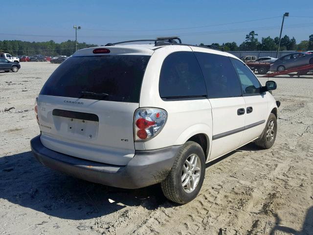 1B4GP25392B657814 - 2002 DODGE CARAVAN SE WHITE photo 4