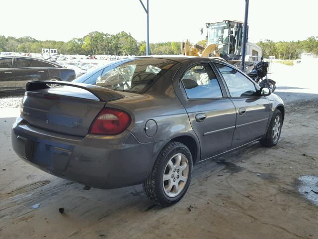 1B3ES56C04D525459 - 2004 DODGE NEON SXT GRAY photo 4