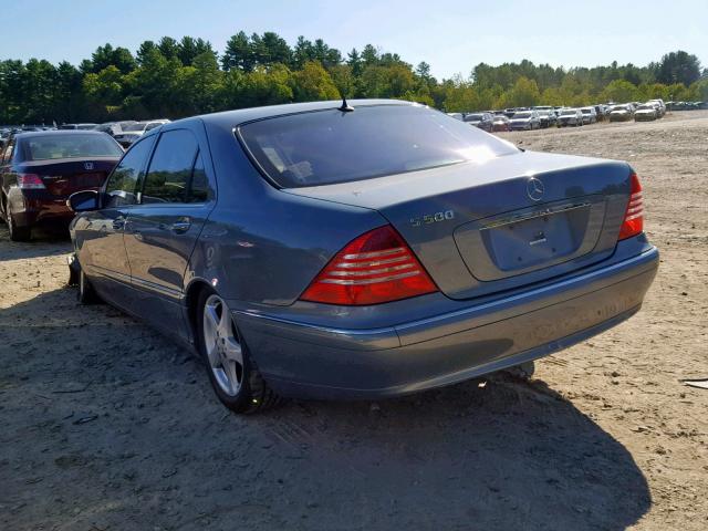 WDBNG75J25A436635 - 2005 MERCEDES-BENZ S 500 GRAY photo 3