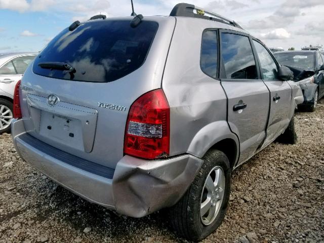 KM8JM12B05U092820 - 2005 HYUNDAI TUCSON GL SILVER photo 4