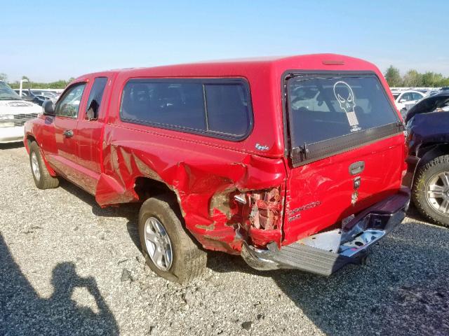 1D7HE42KX6S679479 - 2006 DODGE DAKOTA SLT RED photo 3