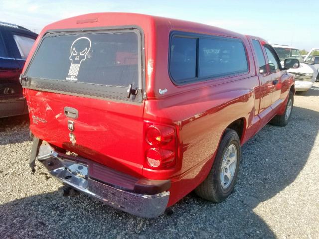 1D7HE42KX6S679479 - 2006 DODGE DAKOTA SLT RED photo 4