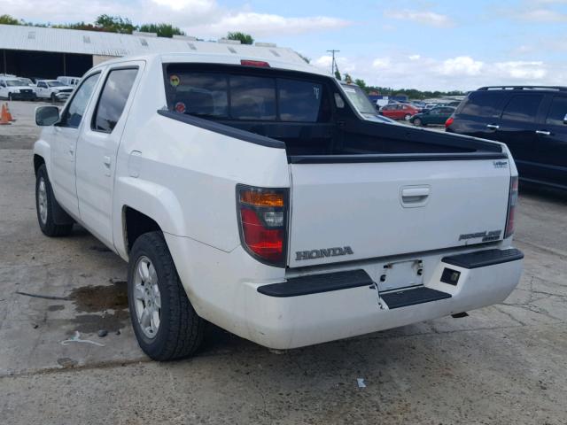 2HJYK16576H571281 - 2006 HONDA RIDGELINE WHITE photo 3