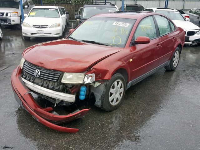 WVWPD63B8XE505610 - 1999 VOLKSWAGEN PASSAT GLX RED photo 2